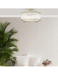 Lampa sufitowa SERGIO w złocie z kryształami – nowoczesny plafon do eleganckich wnętrz marki Zuma Line 2