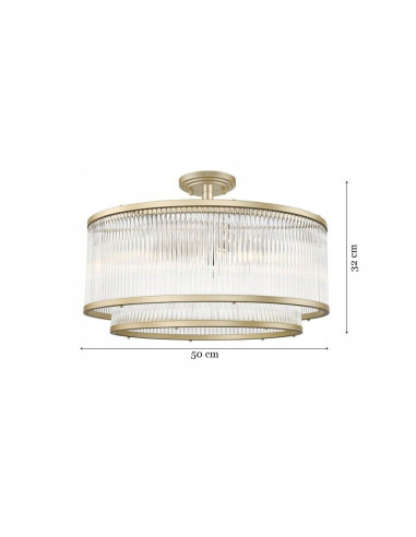 Lampa sufitowa SERGIO w złocie z kryształami – nowoczesny plafon do eleganckich wnętrz marki Zuma Line