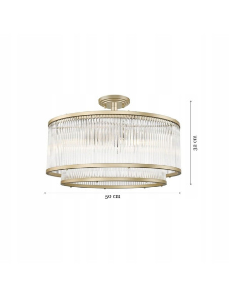 Lampa sufitowa SERGIO w złocie z kryształami – nowoczesny plafon do eleganckich wnętrz marki Zuma Line