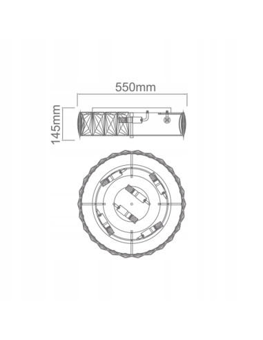 Lampa sufitowa Intero Gold PL - nowoczesny plafon z szklanymi płytkami, 6 punktów świetlnych, elegancki design