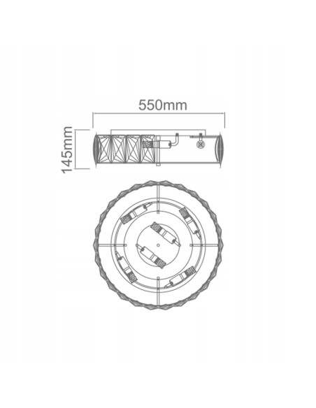 Lampa sufitowa Intero Gold PL - nowoczesny plafon z szklanymi płytkami, 6 punktów świetlnych, elegancki design