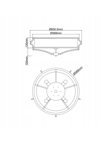 Plafon Stesso M w kolorze złotym i czarnym z mlecznym szkłem - eleganckie oświetlenie do nowoczesnych wnętrz
