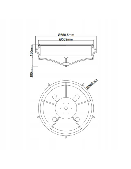 Plafon Stesso M w kolorze złotym i czarnym z mlecznym szkłem - eleganckie oświetlenie do nowoczesnych wnętrz