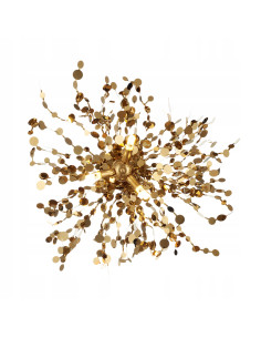 Kinkiet MONETTI w złotych liściach - luksusowe oświetlenie glamour do sypialni i salonu