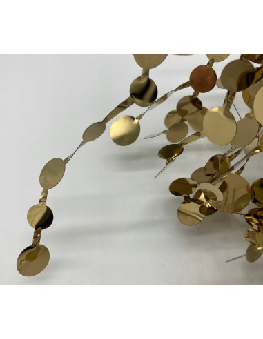 Kinkiet MONETTI w złotych liściach - luksusowe oświetlenie glamour do sypialni i salonu