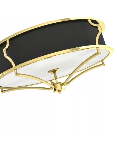 Lampa sufitowa Stesso Gold/Nero L - nowoczesny plafon LED 6-punktowy, eleganckie oświetlenie do jadalni i biura