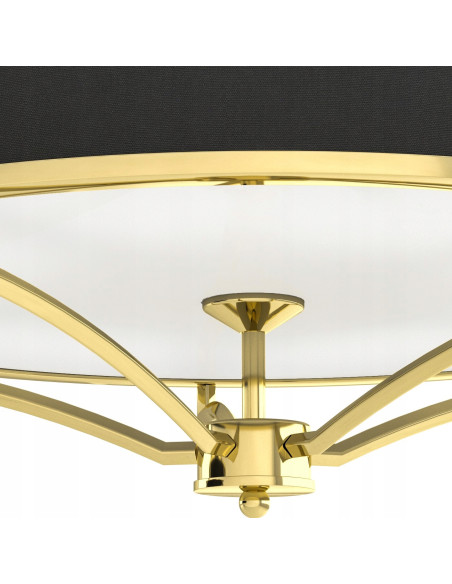 Lampa sufitowa Stesso Gold/Nero L - nowoczesny plafon LED 6-punktowy, eleganckie oświetlenie do jadalni i biura