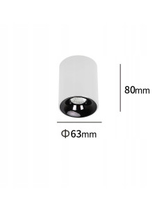 Lampa Sufitowa LED Maxlight Tom Białoczarna - Nowoczesna Tuba Oświetleniowa GU10 do Sypialni i Korytarza 2