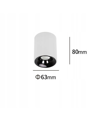 Lampa Sufitowa LED Maxlight Tom Białoczarna - Nowoczesna Tuba Oświetleniowa GU10 do Sypialni i Korytarza