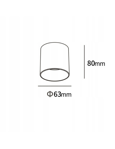 Lampa Sufitowa LED Maxlight Tom Białoczarna - Nowoczesna Tuba Oświetleniowa GU10 do Sypialni i Korytarza