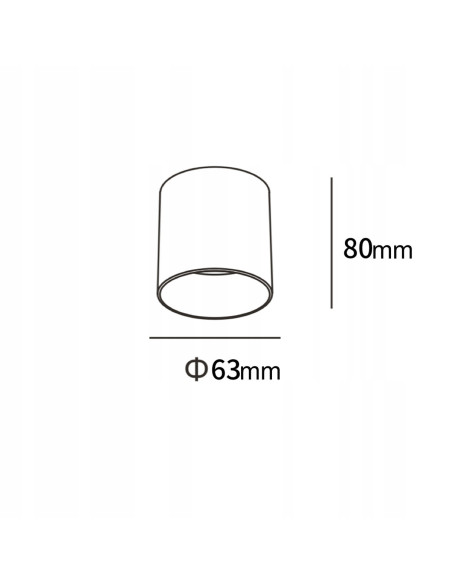 Lampa Sufitowa LED Maxlight Tom Białoczarna - Nowoczesna Tuba Oświetleniowa GU10 do Sypialni i Korytarza