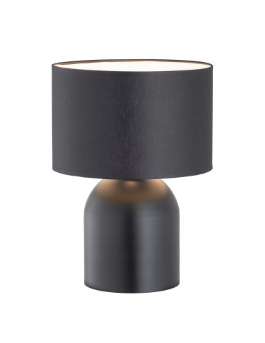 Lampa nocna Aspen z eleganckim czarno-żółtym abażurem - idealna do stylowych wnętrz i wieczornego czytania