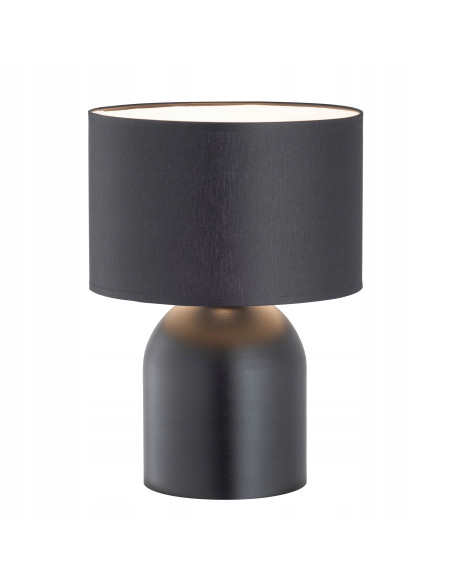 Lampa nocna Aspen z eleganckim czarno-żółtym abażurem - idealna do stylowych wnętrz i wieczornego czytania