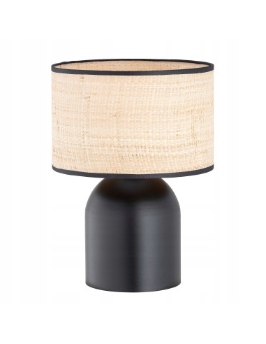 Lampa biurkowa ASPEN z rattanu w czerni - nowoczesny design idealny do biura, salonu i hotelu.