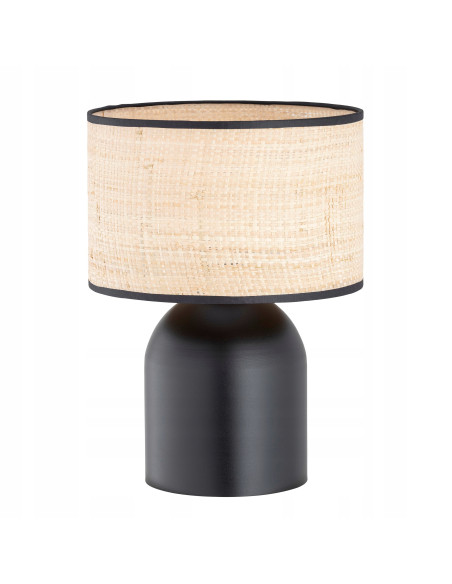 Lampa biurkowa ASPEN z rattanu w czerni - nowoczesny design idealny do biura, salonu i hotelu.