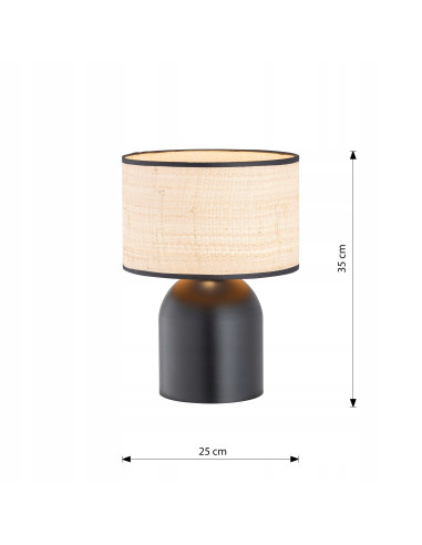 Lampa biurkowa ASPEN z rattanu w czerni - nowoczesny design idealny do biura, salonu i hotelu.