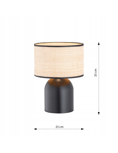 Lampa biurkowa ASPEN z rattanu w czerni - nowoczesny design idealny do biura, salonu i hotelu.