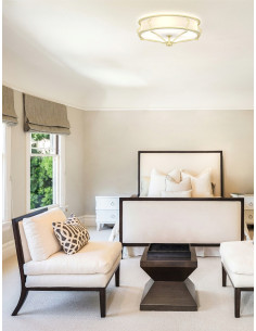 Plafon Stesso L Glamour w Starym Złocie, 6-punktowy, Biała Tkanina - Elegancja i Nowoczesność do Twojego Wnętrza 2