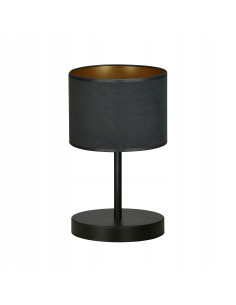 Lampa nocna HILDE LN1 z metalową podstawą i eleganckim welurowym abażurem - stylowe oświetlenie do wnętrz