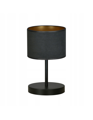 Lampa nocna HILDE LN1 z metalową podstawą i eleganckim welurowym abażurem - stylowe oświetlenie do wnętrz