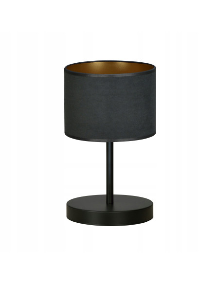Lampa nocna HILDE LN1 z metalową podstawą i eleganckim welurowym abażurem - stylowe oświetlenie do wnętrz