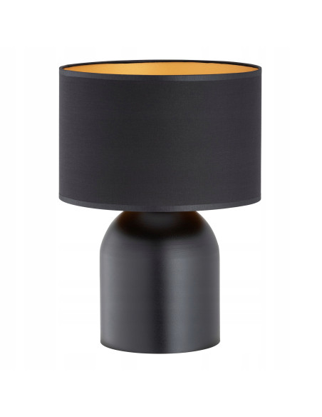 Lampa nocna Aspen z eleganckim czarno-żółtym abażurem - idealna do stylowych wnętrz i wieczornego czytania