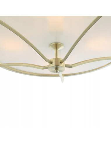 Plafon Stesso L Glamour w Starym Złocie, 6-punktowy, Biała Tkanina - Elegancja i Nowoczesność do Twojego Wnętrza