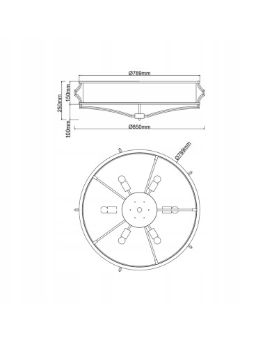 Plafon Stesso L Glamour w Starym Złocie, 6-punktowy, Biała Tkanina - Elegancja i Nowoczesność do Twojego Wnętrza