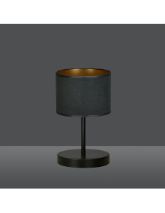 Lampa nocna HILDE LN1 z metalową podstawą i eleganckim welurowym abażurem - stylowe oświetlenie do wnętrz 2