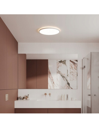 Plafon LED Pryzma 28 cm, biały, zmienna barwa światła, nowoczesny do kuchni, sypialni i biura