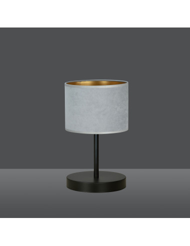 Elegancka lampa stołowa HILDE LN1 BL w szaro-złotym - stylowa dekoracja do nowoczesnych i klasycznych wnętrz