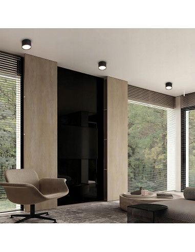 Elegancka czarna lampa LED Kendal IP65 – minimalistyczne oświetlenie do łazienki nad wannę i umywalkę.