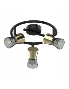 Elegancka lampa sufitowa CENTO z dymionym szkłem i mosiężnymi akcentami, idealna do nowoczesnych wnętrz.