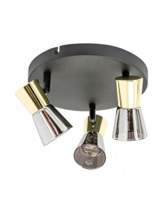 Lampa sufitowa CENTO z regulowanymi reflektorami w czerni i złocie - elegancki dodatek do kuchni i jadalni 2