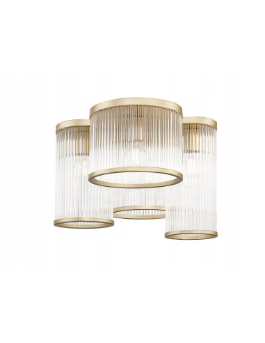 Lampa sufitowa SERGIO w złotym wykończeniu, 4-punktowa - elegancja do sypialni, salonu i jadalni