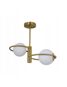 Lampa sufitowa Dorado Ring 2 - złota elegancja z mlecznymi kloszami do nowoczesnych wnętrz