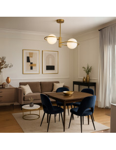 Lampa sufitowa Dorado Ring 2 - złota elegancja z mlecznymi kloszami do nowoczesnych wnętrz 2