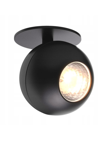 Okrągła lampa sufitowa BUELL 50W, czarna, minimalistyczny design do biur i wnętrz komercyjnych, aluminiowa, GU10