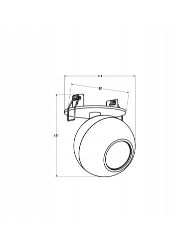 Okrągła lampa sufitowa BUELL 50W, czarna, minimalistyczny design do biur i wnętrz komercyjnych, aluminiowa, GU10