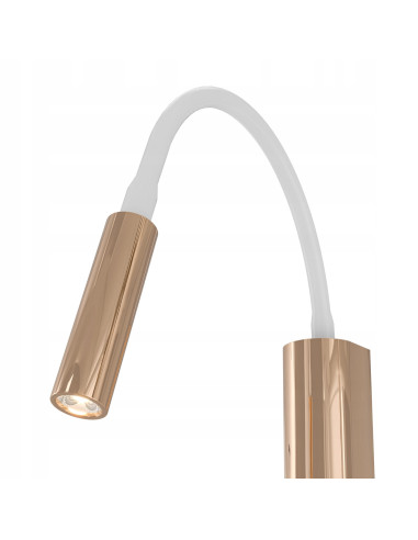 Kinkiet Nuto Bianco Gold z elastyczną rurką silikonową - nowoczesne oświetlenie do pokoju dziecięcego