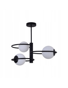 Lampa sufitowa Dorado z białymi kulami na czarnej ramie – nowoczesne oświetlenie do salonu i jadalni