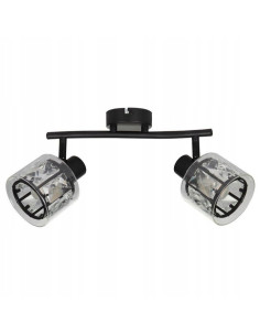 Lampa sufitowa Elmo z podwójnym reflektorem kryształowym w kolorze czarnym – elegancka i stylowa dekoracja wnętrz 2