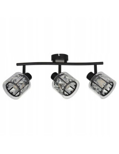 Elegancki plafon ELMO w czerni z kryształową regulacją - nowoczesna lampa sufitowa 3-punktowa do korytarza i salonu 2