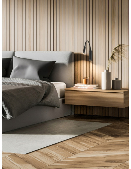 Lampa ścienna Nuto Nero Gold z elastycznym ramieniem LED – elegancka, minimalistyczna, patynowane złoto, nowoczesny design