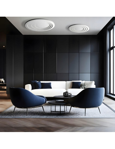 Nowoczesny plafon LED Alune 40 cm z regulacją barwy światła, biały, idealny do salonu - Light Prestige