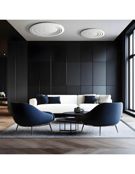 Nowoczesny plafon LED Alune 40 cm z regulacją barwy światła, biały, idealny do salonu - Light Prestige