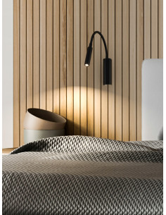 Lampka biurkowa Nuto Nero - elegancki kinkiet LED z elastycznym ramieniem idealny do biura i sypialni 2