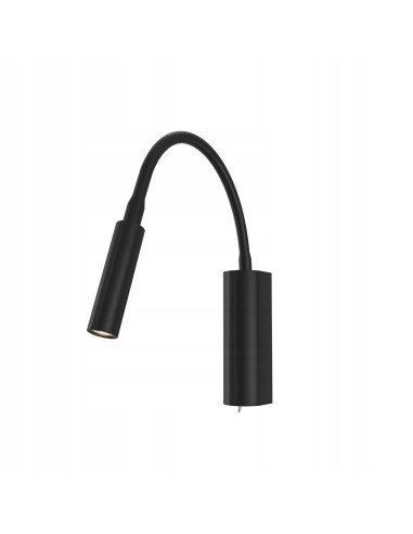 Lampka biurkowa Nuto Nero - elegancki kinkiet LED z elastycznym ramieniem idealny do biura i sypialni