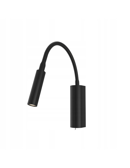 Lampka biurkowa Nuto Nero - elegancki kinkiet LED z elastycznym ramieniem idealny do biura i sypialni