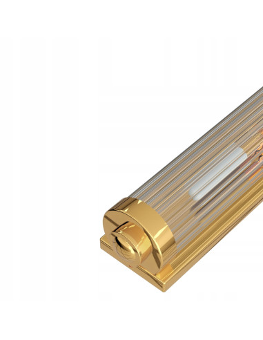 Elegancka Lampa Ścienna Fumi Parette Gold IP44 z Przezroczystym Szkłem - Nowoczesny Akcent do Wnętrz